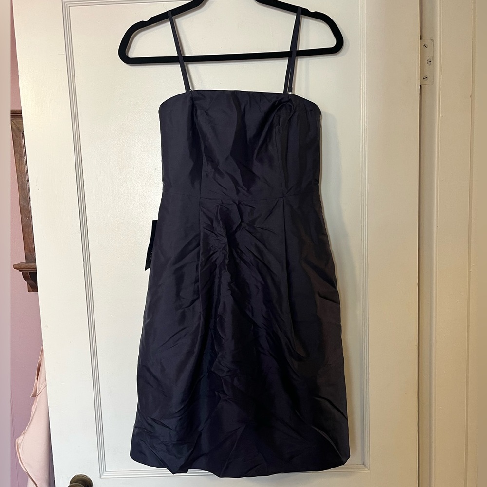 Navy silk cocktail dress Ann Taylor